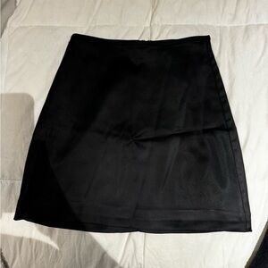Wilfred Satin Black Mini Skirt